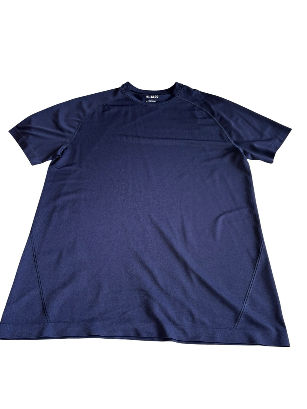 01.ALGO Performance Shirt Mens XL Navy Blue Short Sleeve Moisture Wicking SPF